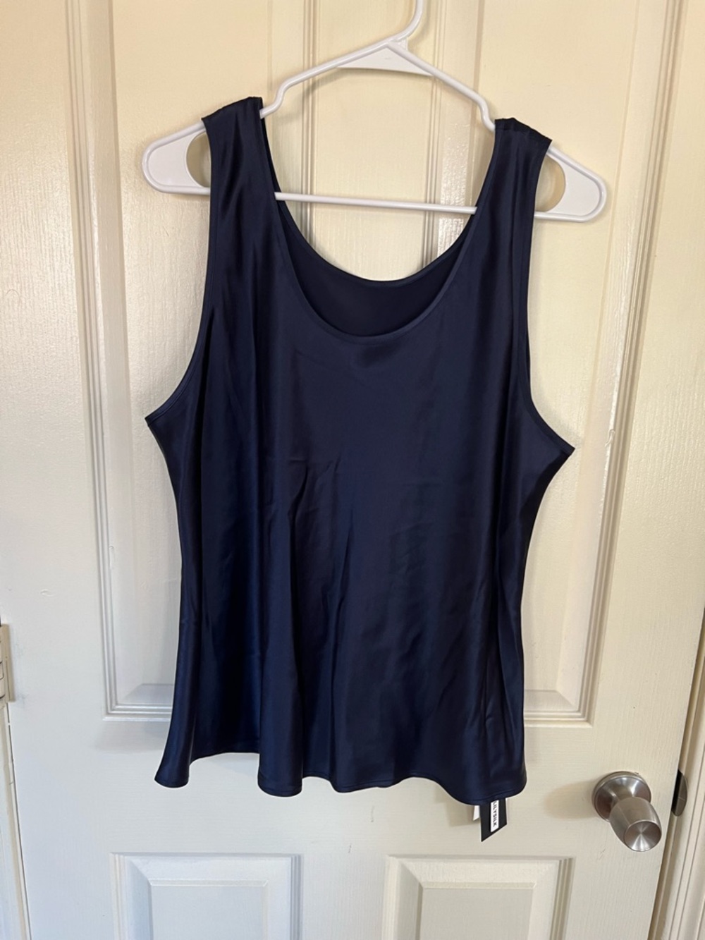 LILYSILK 100% Mulberry Silk Tank Top Deep Grey-Blue Sleeveless Blouse NWT